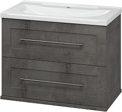 Misty Тумба с раковиной Марта 70 подвесная темный бетон – фотография-3